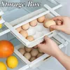 Storage Bottles 12 Grids Refrigerator Food Containers Clips Egg Box Fruit Drawer Crisper Tray Kitchen Organizer