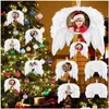 Decorazioni natalizie Ali d'angelo bianche Ornamento Appeso Decorazioni di piume con sublimazione Pendenti in MDF vuoti per l'artigianato dell'albero Drop Deli Dhaab