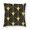 Kissen Soft Gold und Schwarz Artdeco Geometric Seamless Pattern Throw Cover Home Dekorativer Kissenbezug für Sofa
