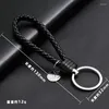 Keychains Multicolor PU Leather Braided Handwoven Rope Keychain For Men Women Sturdy DIY Keyring Simple Car Key Chains Couple Gift