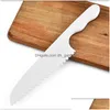 Knives Plastic Kitchen Knifes Child Safe For Knife Lete Salad Serrated Cutter Diy Cake 28.5X5Cm Drop Delivery Home Garden Di Dhgarden Dhbti