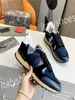 Mens Designer أحذية أحذية غير رسمية فاخرة رمادية رمادية Gomma Leather Black Platform Platform for Men Trainers Shoes HS201115