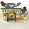 Decorative Objects Figurines Brightly Lit Building Christmas Santa Claus Car House Village Holiday Garage Decoration Griswold 231117