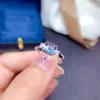 Cluster Rings 925 Silver Ring Set Alexandrite For Women Pendant Wedding Luxury Jewelry Cocktail Party