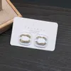 Orecchini stravaganti di moda dal design superiore Sier Ear Stud placcato oro per le donne Orecchini di perle con strass di cristallo Anello all'ingrosso