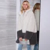 Futro dla kobiet sztuczne mandylandy kobiety zima długa kardigan powłok damski moda gęsta ciepła rękawa Odkręć kurtkę polarową kołnierza
