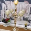 dekoracja złoty kryształ świecy 5 ramię złota świeca uchwyt ślubny centrum dekoracja dekoracji domu Imake822Q