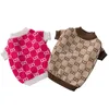 Vestiti per cani firmati Maglioni caldi per animali domestici Marche Abbigliamento per cani per cani di piccola taglia media Modello classico con lettere jacquard Maglioni per gatti Animali domestici invernali Felpe Cappotto Khaki L A352