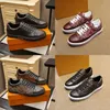 Party dress shoes lace-up sneakers white black brown rubber shoes luxury men's comfortable flocking leather metal printed men's flat shoes casual shoes.