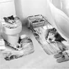 Rideaux de douche Wild Wolf Imprimé rideau forêt Forest Animal Salle de bain décor avec couvercle de toilette sans glissement.