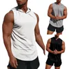 Mens Tank Topps snabb torr huva väst fast färg fitness träning muskel träning gym 230419