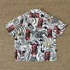 Mäns casual skjortor Wacko Maria Black Eyepatch Full Print Tiger Shirt Men Women Hawaii Beach Shirts T230419