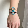 Braccialetti con ciondoli Bracciale in pietra naturale Caffè In pelle nera intrecciata Coppie Anelli al quarzo fatti a mano Gioielli per donna Uomo