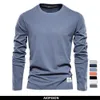 Men's T-Shirts 100% Cotton Long Sleeve T shirt For Men Solid Spring Casual Mens T-shirts High Quality Male Tops Classic Clothes Men's T-shirts 231118