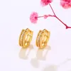 Boucles d'oreilles créoles 24K plaqué or rond OL rétro strass géométrie Clip pour femmes cadeau en gros