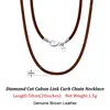 Genuine Italian 2mm Brown Leather Cord Chain Necklace for Women Men with 925 Sterling Silver Clasp Trendy Jewelry SC62 Fine JewelryNecklaces