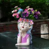 Party Favor Resin Crafts Fairy Flower Pot Meditation Girl Balcony Courtyard Garden Decoration and Layout Creative Ornaments 231118