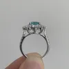 Anelli a grappolo Ruif in argento sterling 925 3.6 Lab Grown Paraiba semplice per le donne Accessori da sposa classici di lusso