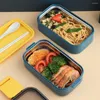 Dinnerware Sets Portable Lunch Case Easy To Clean Bento Holder Buckle Closure Large Capacity Meal Preservation