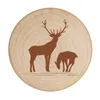 1PC Wooden Round Coaster Refrigerator Magnet With Bottle Opener Decorative Beer Solid Wood Refrigerator Decorative Sticker 0419