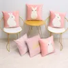 Federa per cuscino in cotone ricamato Fodera per decorazioni per la casa bianca rosa Cuscino decorativo Federa per cuscino