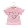 T-Shirts Girl's T-Shirt Yeni Varış Yaz Çocukları Pamuk Kısa Kollu Tee Toddlers Üstler Çocuk Moda Kıyafetleri 1-8t Kız Giysileri P230419