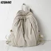 Школьные сумки Японский корейский винтажный однотонный простой школьный рюкзак для женщин и студентов универсальные повседневные сумки уличная одежда гранж-рюкзак Y2k Aesthetic 231118
