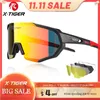 Outdoorbrillen X-TIGER Fietsbrillen Gepolariseerde brillen Fietsbrillen Sport Heren Pochromic Zonnebril MTB Wegfietsbril 3/5 Lens 231118