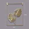 Decorative Figurines Nordic Golden Ginkgo Leaves Living Room Iron Art Wall Hanging Decor Decoration Creative Pendant Free Punch