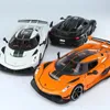 Блоки 1 24 Koenigsegg Jesko Supercar Модель из сплава Игрушечный автомобиль Литье под давлением Звуковые и световые игрушки для детей Автомобиль 231118