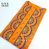 Ethnic Clothing Nigerian Original Bazin Dress Dashiki Brocade Embroiderey Basin Clothing Orange Mali Women Robe Wedding Party Dresses 230419