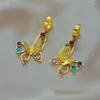 Boucles d'oreilles créoles en acier inoxydable 316L papillon découpé pour femmes Design de luxe filles coloré Zircon oreille bijoux cadeaux de fête