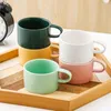 Mokken Ceramic Cup Macaron Coffee Frosted Simple Style Cafe Solid Color Office Afternoon Tea Home Fashion Mok