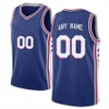 Custom City Basketball Jersey Kids Youth Mens 0 Тайриз Макси 1 Джеймс 21 Джоэл Харден Эмбиид 12 Тобиас 8 Де'Энтони Харрис Темно-белый синий трикотаж