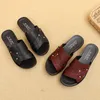 Sandalen 2023 Zomer vrouwen openen teen vrouwelijk leer casual slip op slippers ademend wandelen plus maat 35-43