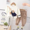 Spring Autumn Children Boys Clothing Set Cartoon Bear Cotton Pullover Sweater Pants 2st.