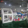 Atividades de jogos ao ar livre 5m de comprimento para crianças festa bola de bolha inflável transparente barraca de cúpula iglu com balões casa de bolha branca para eventos de festa ao ar livre