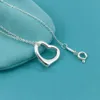 Tiffanyans S925 High Quality Love Heart-shaped Necklace Niche Design Necklace with Fashionable Simple Personality High-end Sense Pendant Clavicle Chain for Women