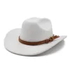 Inverno Autumn Men Woman Women Cowboy Chapéu para cavalheiro Lady Cowgirl Chaz de jazz largo Brim felt Fedora Hats Sombrero Hombre