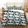 Ensembles de literie dessin animé Panda ensemble de lit double taille mignon 3 pièces housse de couette pour filles garçons enfants adolescent couette