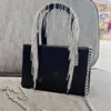 Evening Bags Shiny Rhinestone Bag Luxury Designer Handbags 2023 Women Crystal Tassel Purse Lady Black Mini Tote Chain Strap
