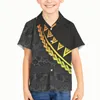 Men's Casual Shirts Polynesian Tribal Tongan Totem Tattoo Tonga Prints Children's Place Baby And Toddler Boys Short Sleeve Button Down