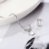 Dingle örhängen asymmetriska falska piercingar för kvinnor geometrisk linje fempekad stjärna öronklipp kvinnliga utsökta smycken gåvor