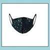 Designer-Masken Gesichtsmaske Glitter Pailletten Ering Sparkly Waschbar Wiederverwendbare Bling Ers Luxuriöse weiche Baumwolle Drop Delivery Home Garden House Dhpb0