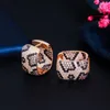 Hoop Earrings Fashion Retro Snake Pattern Earring Square Shape Rhinestone Leopard Zirconia Jewellery Aretes De Mujer Zk30