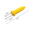 Tools 10Pcs Stainless Steel Fork Corn Skewer Outdoor Barbecue Fruit Forks Double Sweet Kitchen Holder On The Grill