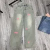 miui jeans kvinnors designer byxa ben öppna gaffel tät capris denim byxor tillsätt fleece tjockare varma baggy byxor märke kvinnor kläder broderi