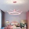 Chandeliers LED 거실을위한 현대적인 둥근 반지 조명 부엌 부엌 핑크 침실 매달려 조명 원격 제어 펜던트 램프
