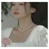 Choker Korean White Elegant Natural Freshwater Pearl Pendant Necklace For Women Fairy Style Bankett Wedding Jewelry Gift