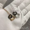 tiffanyany necklace T s925 Heart Necklace Black 18k Rose Gold Fashion Women's Collar Chain